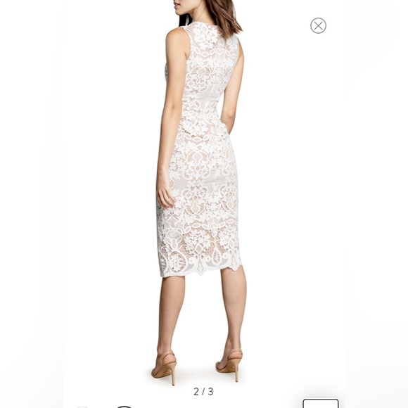 Dress the Population Large Jayleen Lace Midi Dress Offwhite (worn 1x) - Picture 2 of 4